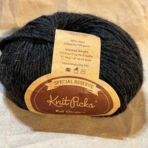 Knit Picks 100g Full Circle Special Reserve Yarn Rock Charcoal Grey 100% Wool